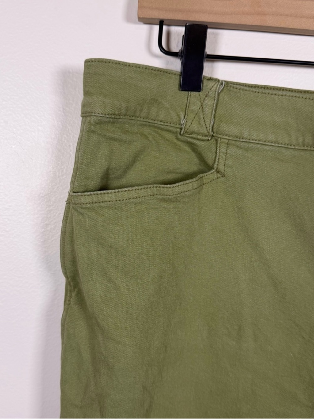 Madewell Emmett Wide Leg Pants Olive Green Women’s Size 33 Cotton Twill Trousers - Picture 4 of 7